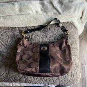 Coach Brown Logo Shoulder Bag